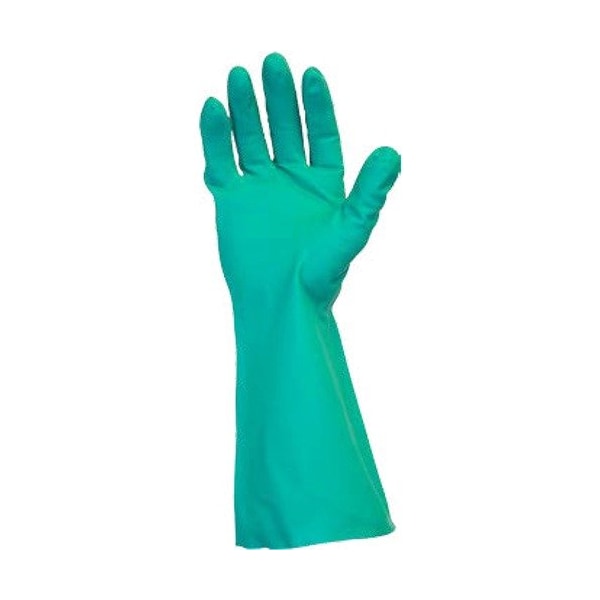 Safety Zone Gloves, Nitrile, Flock-lined, 13inL, Med, 1 Pair/Bag, 12 Bags/DZ, GN, 12PK SZNGNGFMD15C - main